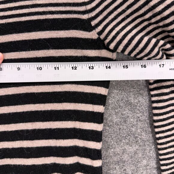 H&M Sweater Dress Women XS Black Striped Short Alpaca Button Up Long Sleeve - Picture 5 of 7